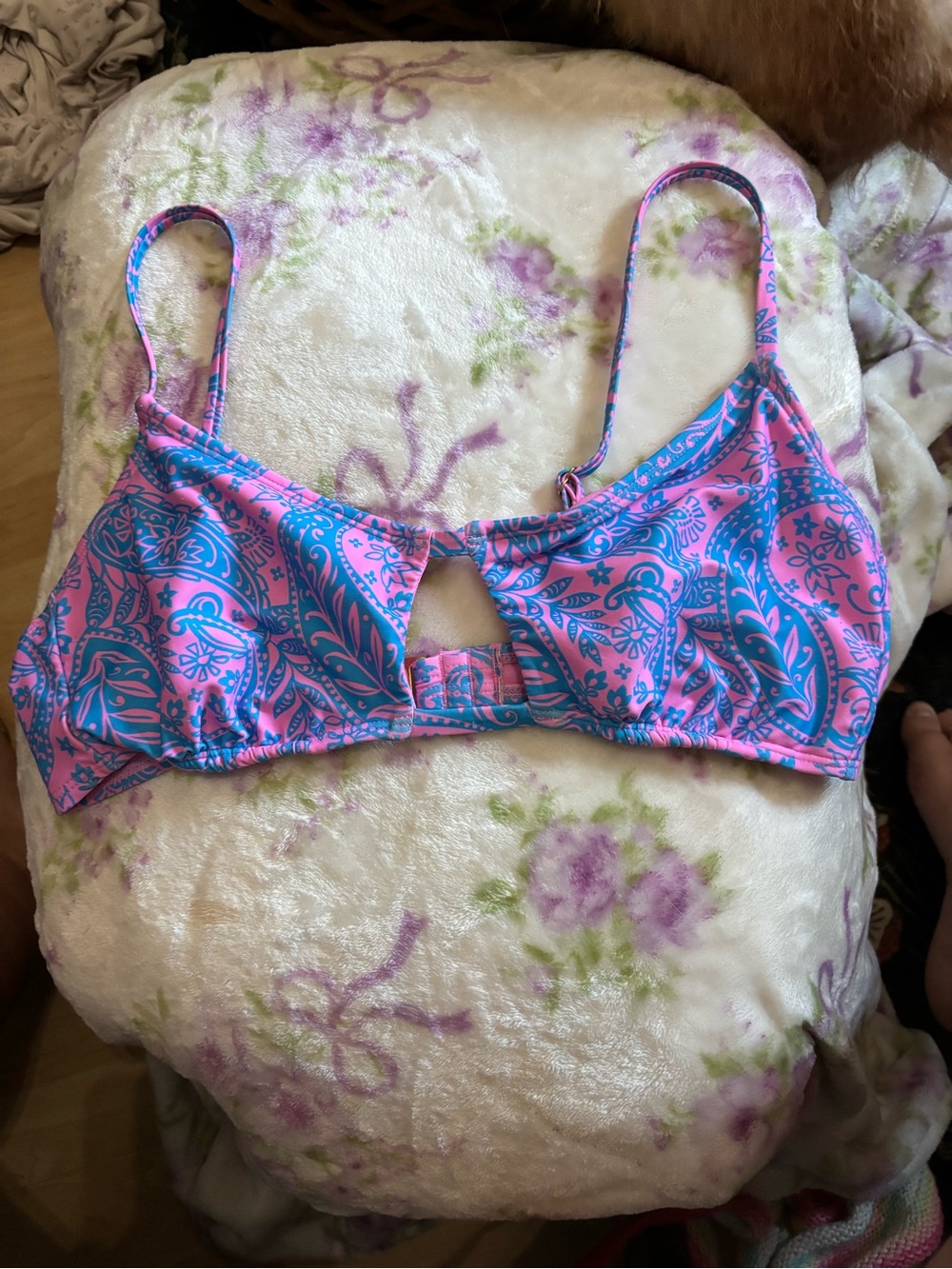 wild fable Pink and Blue Paisley Swim Top